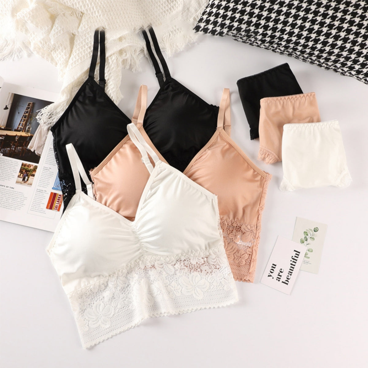 (Pack of 8) Women's Bra Panty Lingerie Set for Girl's | L-139