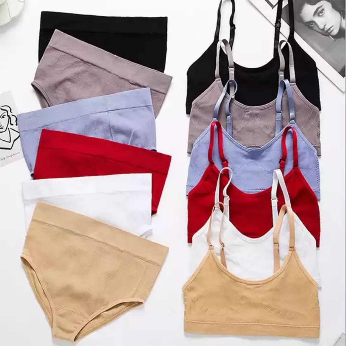 (Pack of 6) Women's  Bra Panty Lingerie Set for Girl's Combo -by Zoya Hosiery| L-34