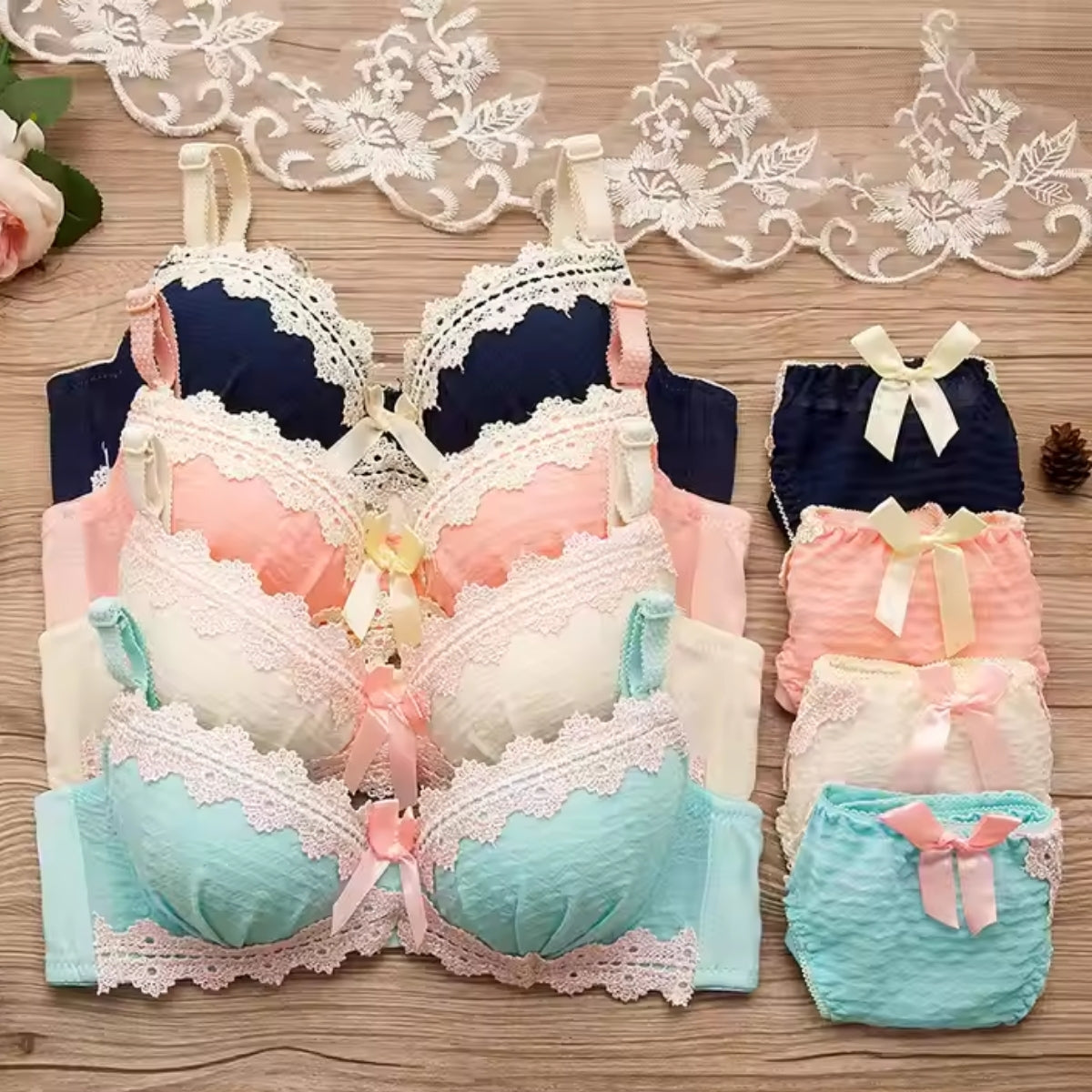 (Pack of 8) Women's  Bra Panty Lingerie Set for Girl's | L-141