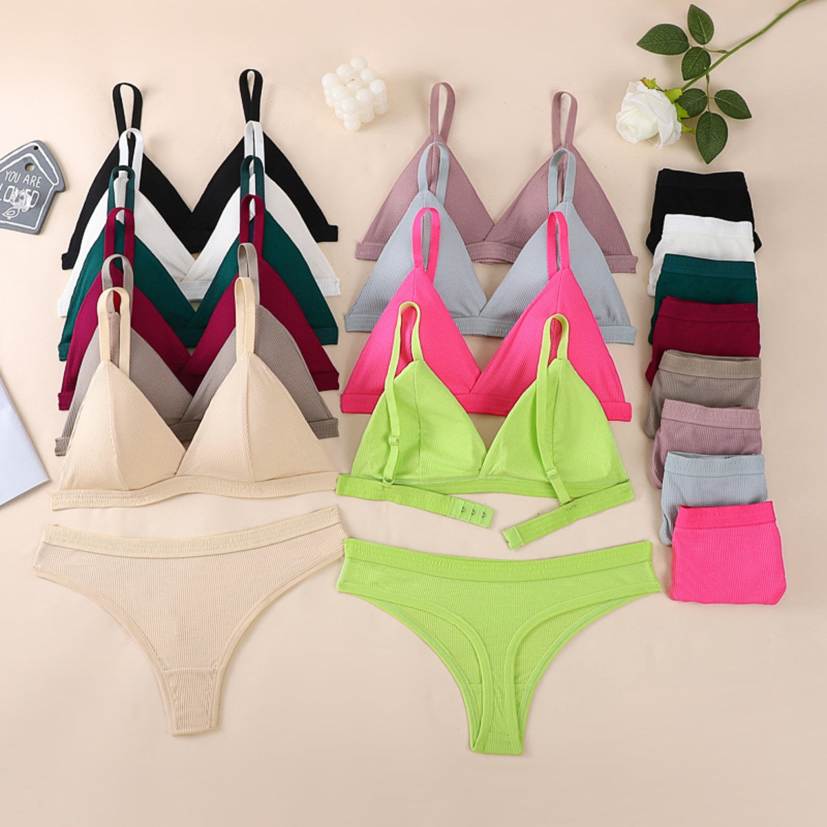 (Pack of 6) Women's  Bra Panty Lingerie Set for Girl's Combo-by Zoya Hosiery | L-44