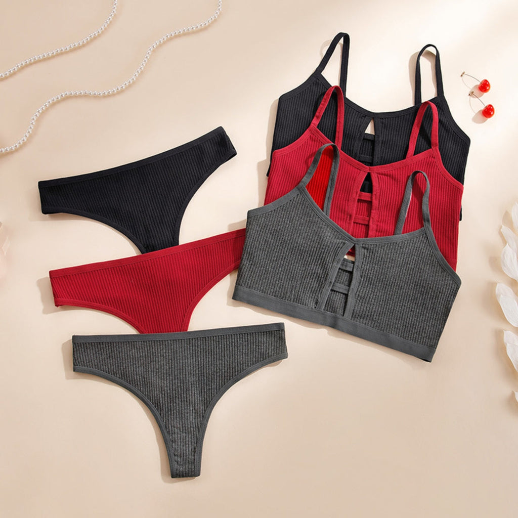 (Pack of 6) Women's Free Bra & Panty Lingerie Set for Girl's Combo -by Zoya Hosiery | L-45