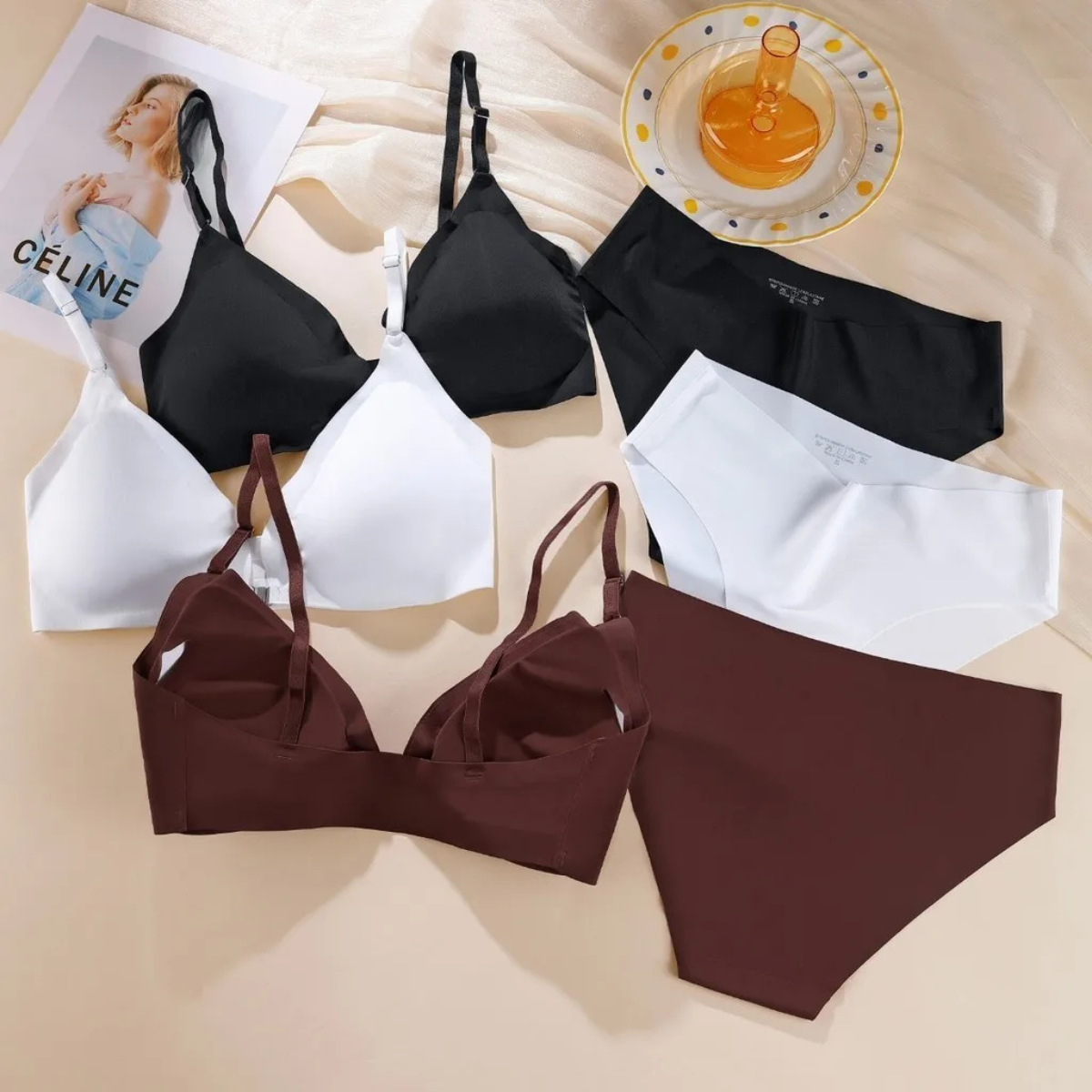 (Pack of 6) Women's  Bra Panty Lingerie Set for Girl's Combo -by Zoya Hosiery | L-83