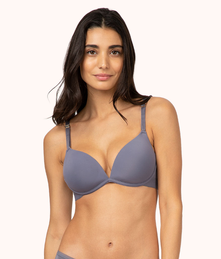 The Deep V No-Wire Push-Up Bundle: Jet Black/Smoke