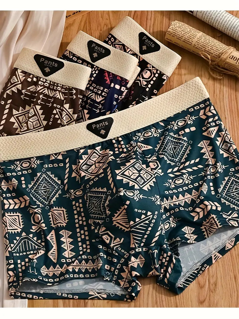 Men'S Retro Style Pant Series Boxer Briefs {Pack of 7pcs Random Color}