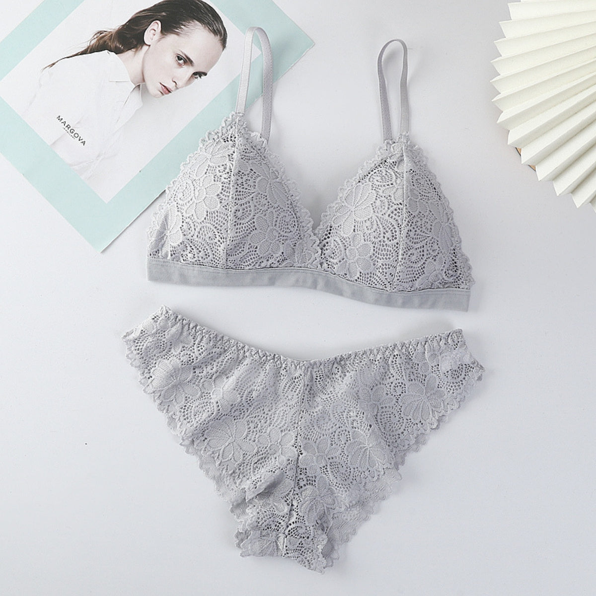 (Pack of 6) Women's Striped Bra & Panty Lingerie Set for Girl's Combo -by Zoya Hosiery | L-65
