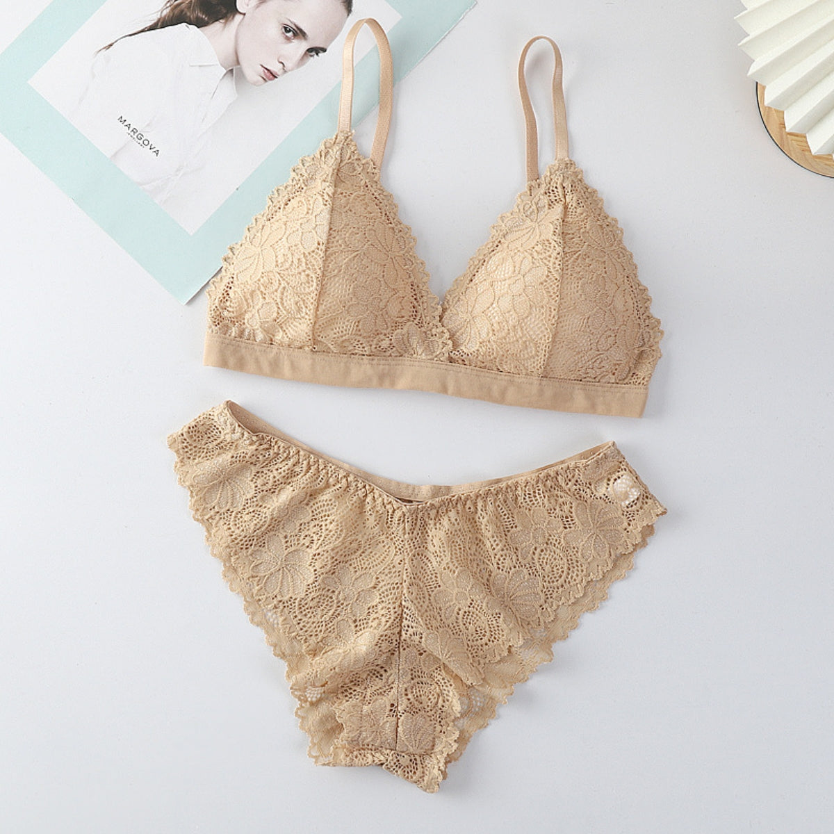 (Pack of 6) Women's Striped Bra & Panty Lingerie Set for Girl's Combo -by Zoya Hosiery | L-65