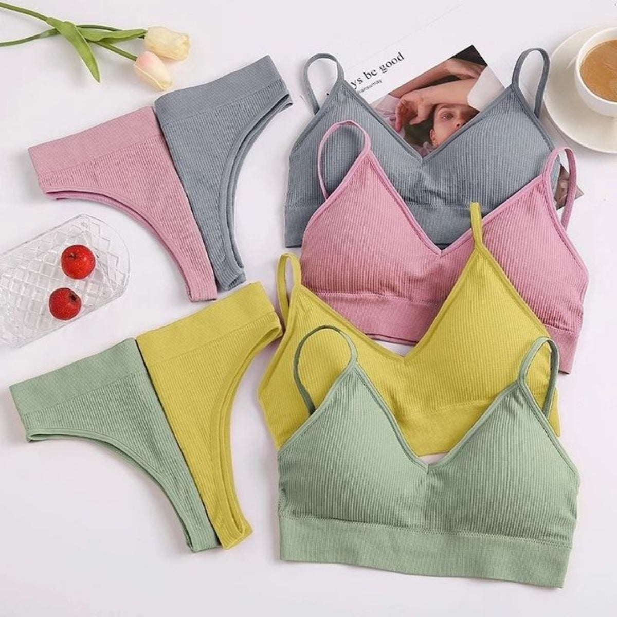 (Pack of 6) Women's  Bra Panty Lingerie Set for Girl's Combo-by Zoya Hosiery | L-07