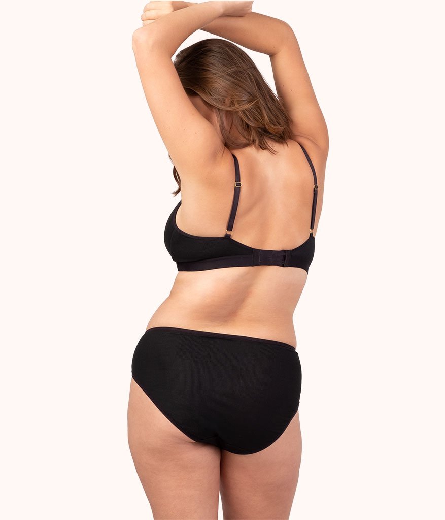 The Ribbed Busty Bralette: Jet Black