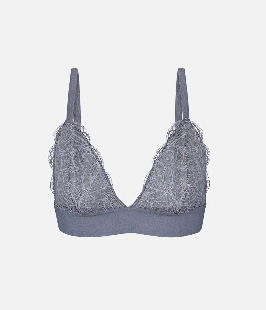 The Long-Lined Lace Bralette: Smoke
