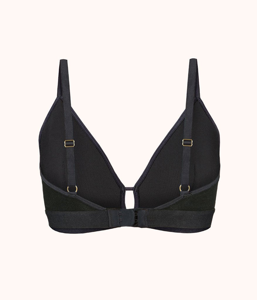 The Ribbed Busty Bralette: Jet Black