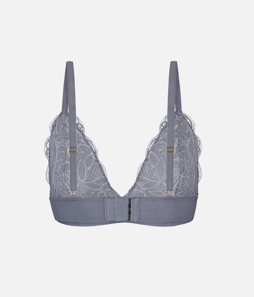 The Long-Lined Lace Bralette: Smoke