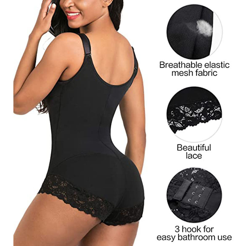 Hip-Lifting Body Shaping Tights with Zipper - Seamless Triangle Shapewear