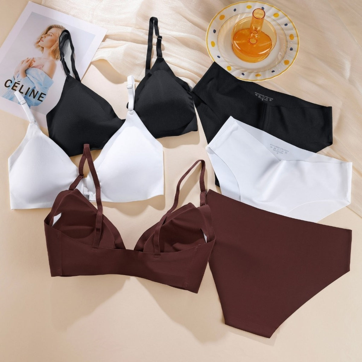 (Pack of 6) Women's  Bra & Panty Lingerie Set for Girl's Combo -by Zoya Hosiery | L-42