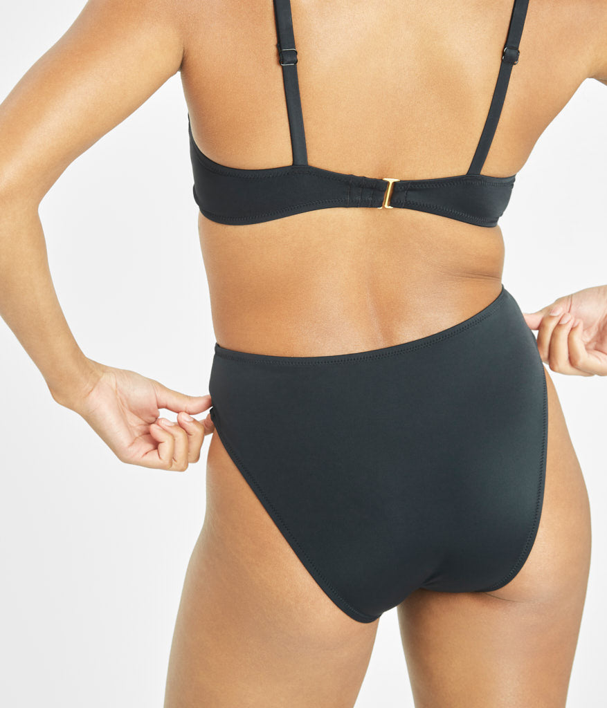 The Bralette & High Waist Swim Bundle: Jet Black