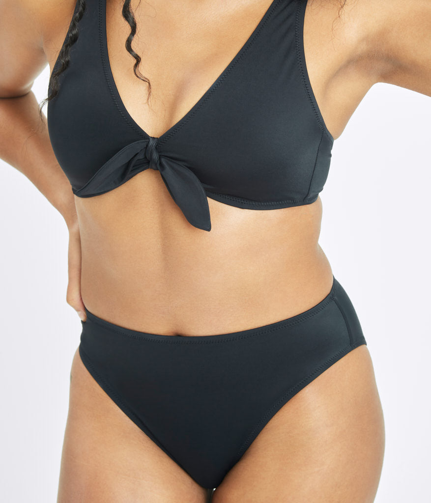 The Plunge Bralette & High Waist Swim Bundle: Jet Black