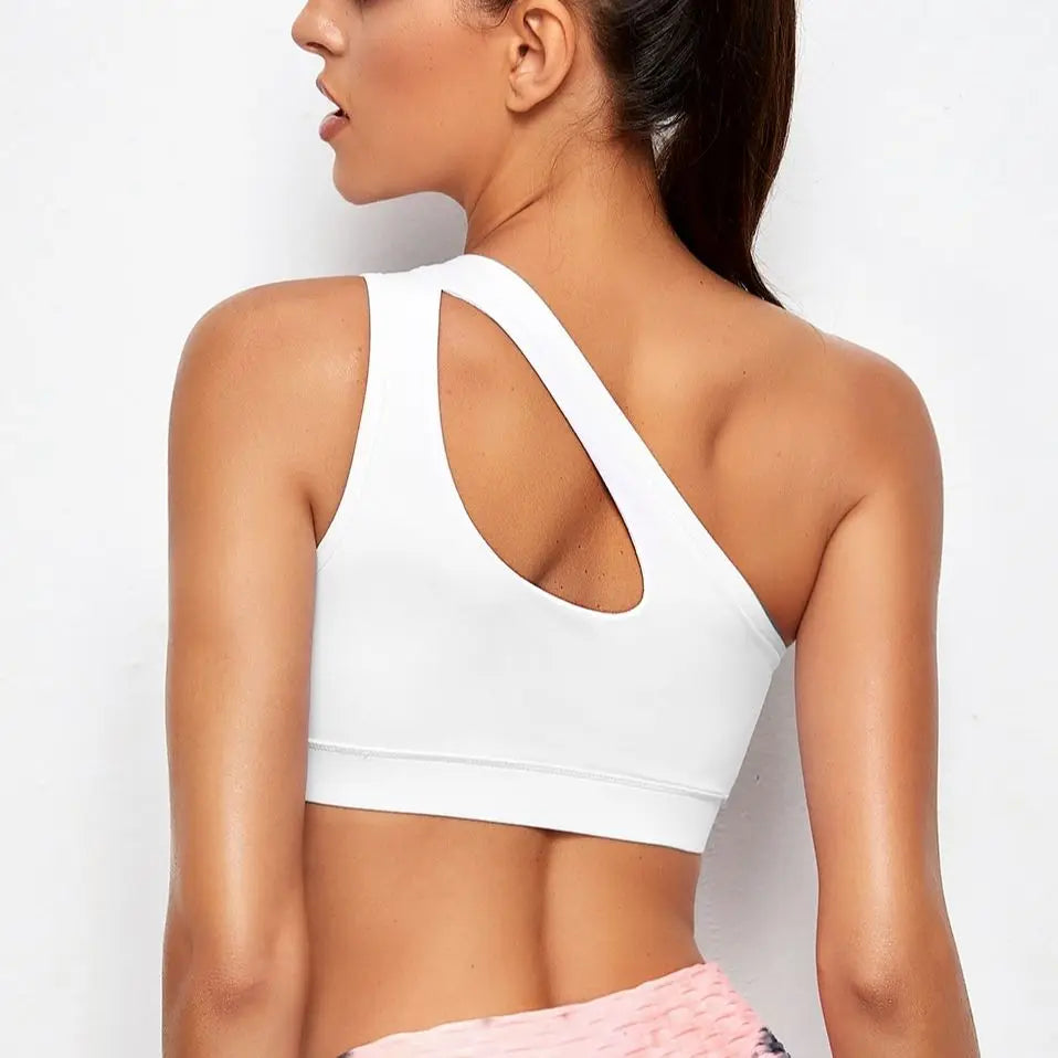 Brahauz One Shoulder Shockproof Yoga Bra